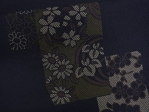 平和屋着物■小紋 色紙重ね草花文 洗える着物 CAAC9664ze 平和屋着物■小紋 色紙重ね草花文 洗える着物 CAAC9664ze