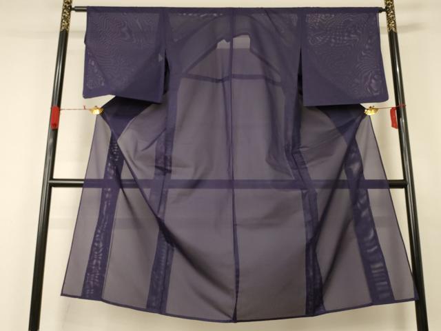 Summer Wear - 平和屋着物＊夏物　色無地　絽　黒紅色　洗える着物　AABA9288jd
