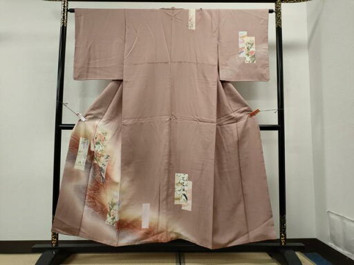 平和屋着物■訪問着 刺繍 流水短冊草花文 暈し染め 正絹 逸品 CAAQ2298yc 平和屋着物■訪問着 刺繍 流水短冊草花文 暈し染め 正絹 逸品 CAAQ2298yc
