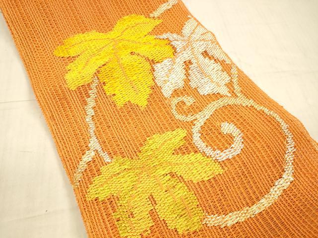 平和屋の平和屋着物＊夏物 八寸名古屋帯 蔦の葉文 銀糸 正絹 逸品 DAAX8940cm｜アングル2