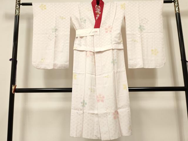 平和屋着物[]七五三　子供　女の子　長襦袢　無双仕立て　舞花文　半衿刺繍　逸品　DABA3624ma