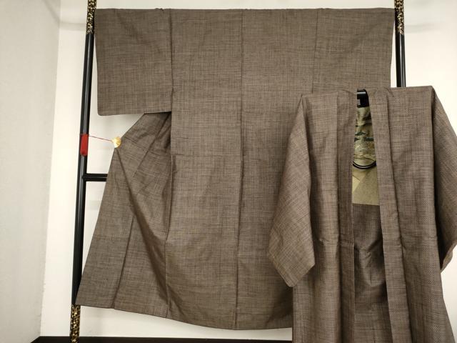 平和屋着物■男性 本場大島紬 アンサンブル 抽象文 正絹 逸品 AAAN7760bw
