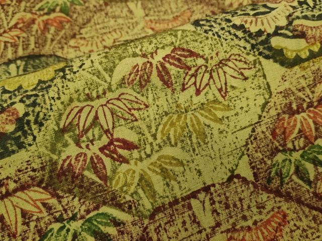 平和屋着物■上質な紬 吉祥草葉文 正絹 逸品 CAAJ3981th