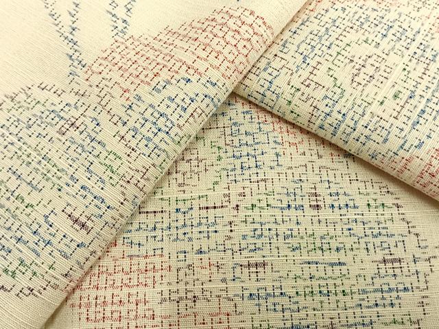 平和屋着物▽上質な紬 　単衣　鏡文 　正絹　逸品　未使用　AAAV2876fy