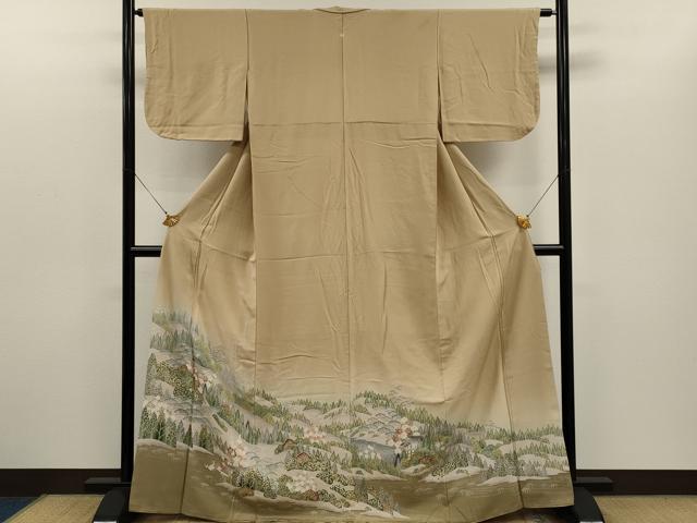 平和屋着物■豪華色留袖 遠山風景花松文 暈し染め 正絹 逸品 CAAP7804oy