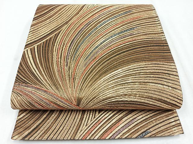 平和屋着物◎六通柄袋帯　流水文　金糸　正絹　逸品　CAAZ7500nb