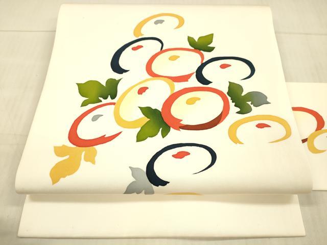 平和屋着物●塩瀬　九寸名古屋帯　万寿菊　正絹　逸品　DAAX8821cm