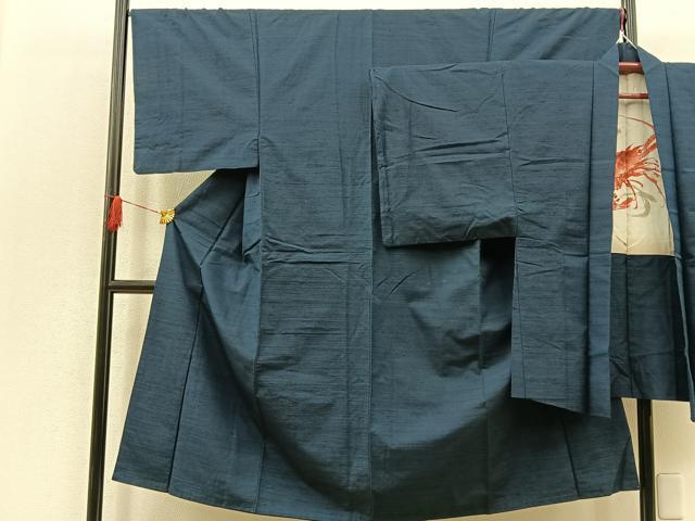 平和屋着物■男性 紬 アンサンブル 霞文 正絹 逸品 BAAR4637ct