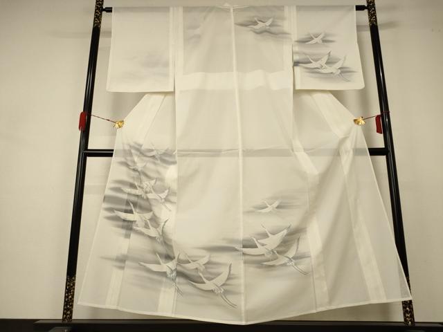 Summer Wear - 平和屋着物＊夏物　訪問着　絽　舞鶴文　洗える着物　AABA9287jd