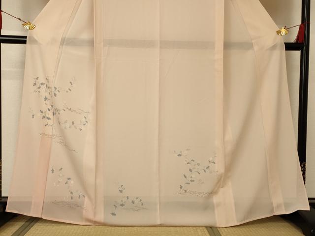 平和屋着物＊夏物　訪問着　絽　草花文　正絹　逸品　AABA9304jd