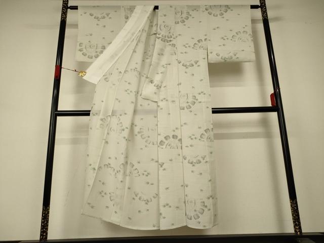 平和屋着物＊夏物　小紋　絽　刺繍　水車　正絹　逸品　AABA9322jd