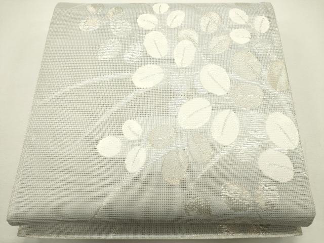 平和屋着物＊夏物　六通柄袋帯　草花文　金銀糸　正絹　逸品　CAAR0644eg