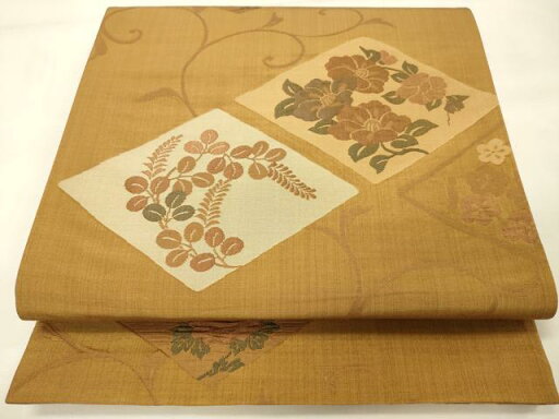 平和屋着物◎六通柄袋帯 花菱文 正絹 逸品 DAAO9435bc 平和屋着物◎六通柄袋帯 花菱文 正絹 逸品 DAAO9435bc