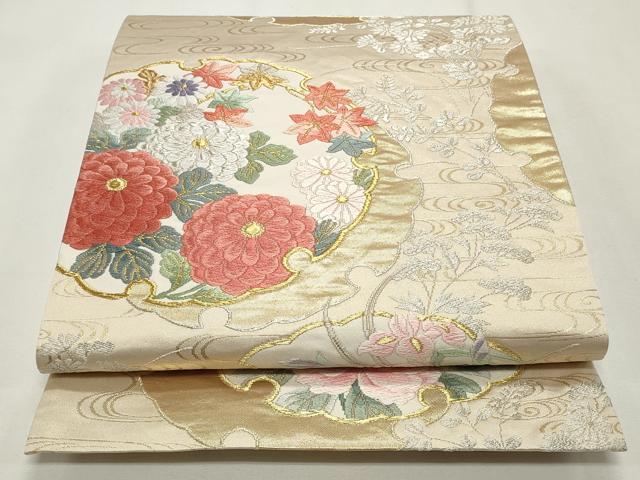 Rakuten - 平和屋着物◎六通柄袋帯 唐織 雪輪花文 正絹 逸品 CABF2154qe