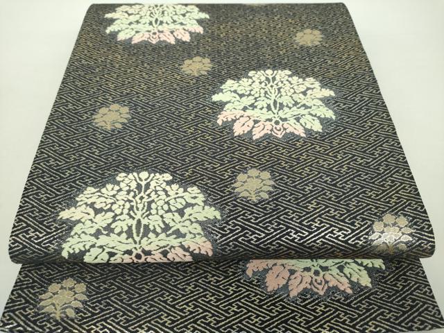 平和屋着物●両面　六通柄袋帯　唐織　天平唐花文錦文様　金糸　正絹　逸品　DAAY1569ps
