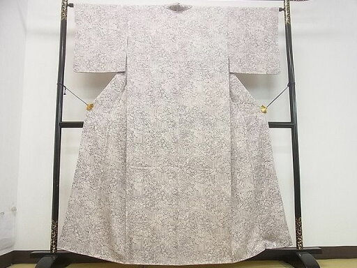 平和屋着物■上質な小紋 流水草花文 逸品 DAAD7415ud 平和屋着物■上質な小紋 流水草花文 逸品 DAAD7415ud
