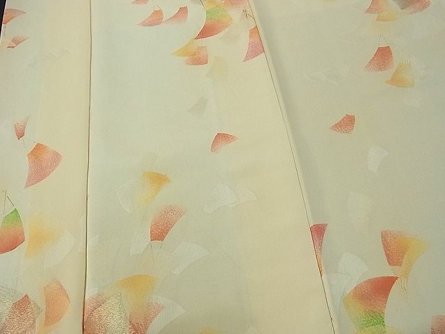 平和屋着物■上質な小紋 地紋起こし 扇面文 金糸 逸品 CAAE9303ch