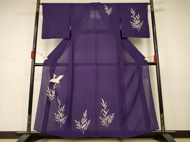 平和屋着物＊夏物 訪問着 絽 舞鳥草文 正絹 逸品 AABA9345jd