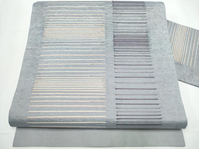 平和屋着物●九寸名古屋帯　紬地　霞文　正絹　逸品　CAAY9961hy