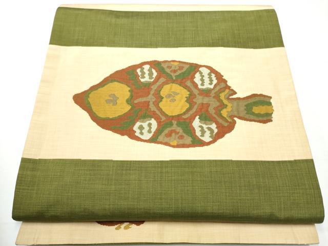 平和屋着物●名門木屋太　今河織物　六通柄袋帯　ヒラメ　正絹　逸品　CAAZ4014hy