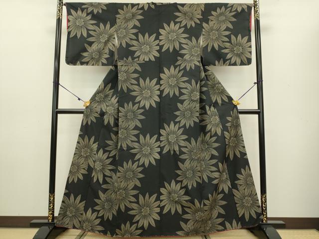平和屋着物●上質な紬　舞花文　正絹　逸品　未使用　DAAV3298du