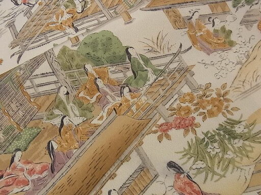 平和屋着物■上質な小紋 人物風景文 逸品 CAAG0872dy 平和屋着物■上質な小紋 人物風景文 逸品 CAAG0872dy