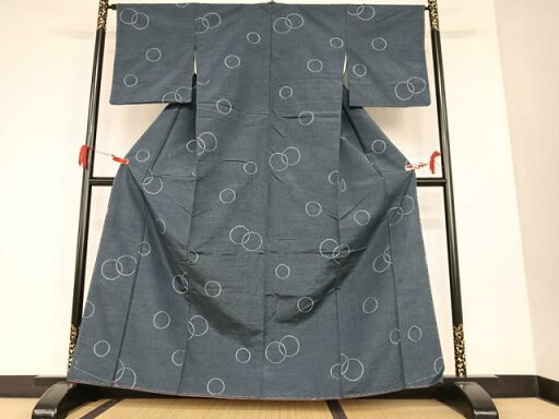 平和屋着物■上質な紬 丸文 正絹 逸品 AAAS7332zg 平和屋着物■上質な紬 丸文 正絹 逸品 AAAS7332zg