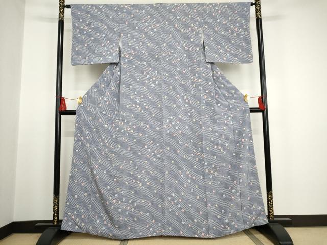 平和屋着物■上質な小紋 草花文 正絹 逸品 未使用 AAAT1674cs