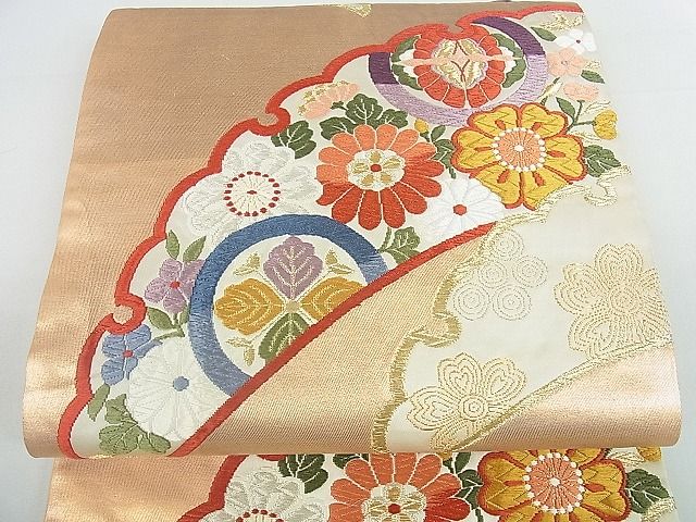 平和屋着物■六通柄袋帯　唐織　青海雪輪　手織箔　金糸　逸品　sf2524