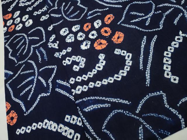 平和屋着物∴夏物　浴衣　有松鳴海絞り　草木文　綿　逸品　CAAW5087dy