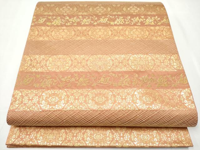 平和屋着物●西陣織　陰山織物謹製　箔屋清兵衛　六通柄袋帯　正倉院間道　金糸　正絹　逸品　CAAY9766hy