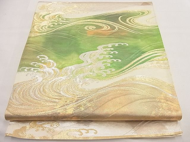 平和屋着物■六通柄袋帯　立波文　金銀糸　逸品　n-ip1193