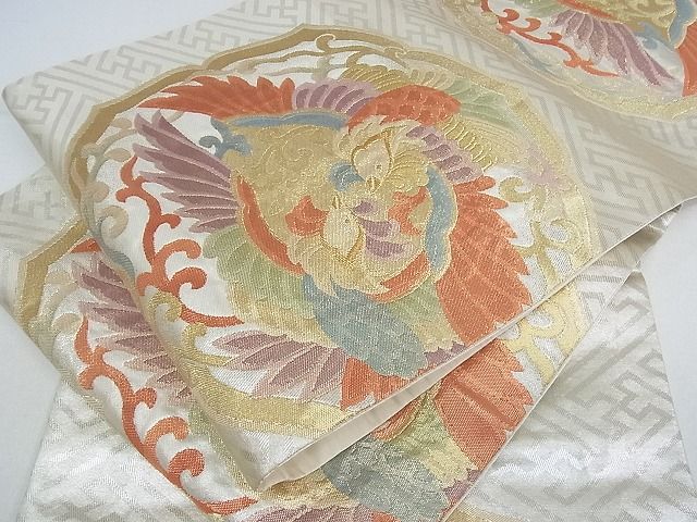 平和屋着物■六通柄袋帯　花鳥丸文　金銀糸　逸品　wb6452