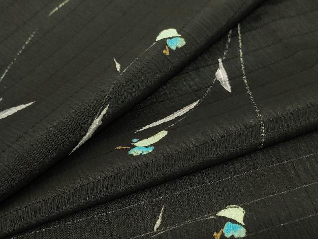 Fine Pattern - 平和屋着物＊夏物　小紋　絽　草葉文　洗える着物　AABA9283jd