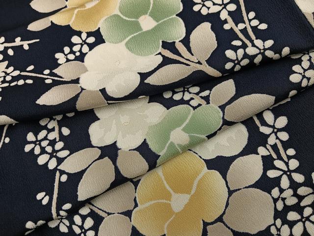 平和屋着物●上質な小紋　枝花文　正絹　逸品　未使用　AABI6326ph