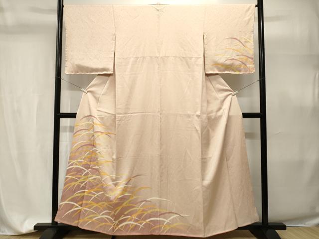 平和屋着物■訪問着　芝草文　暈し染め　金彩　正絹　逸品　CABH9376ev