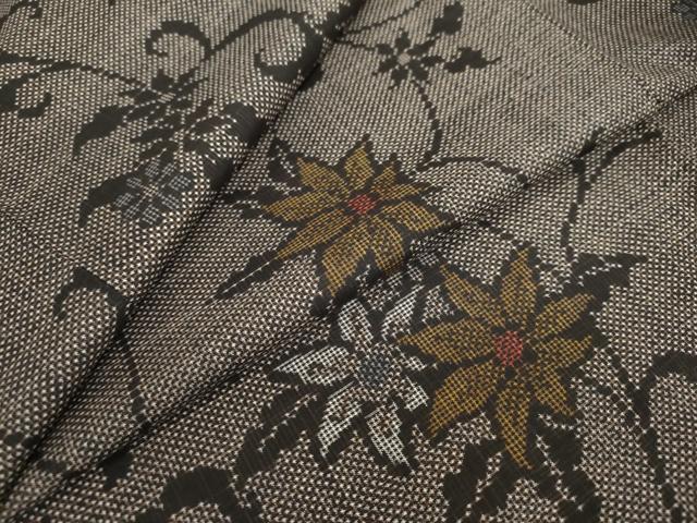 平和屋着物●本場大島紬　7マルキ　花唐草文　正絹　逸品　DAAY5125ud