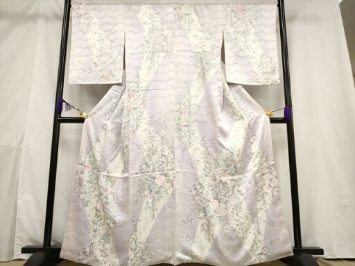 平和屋着物■上質な小紋 飾花文 暈し染め 銀彩 正絹 逸品 AAAU8859br 平和屋着物■上質な小紋 飾花文 暈し染め 銀彩 正絹 逸品 AAAU8859br