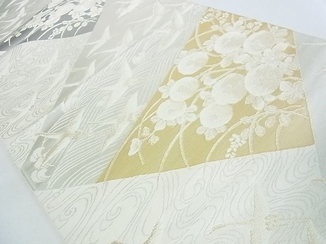 平和屋着物■六通柄袋帯　流水飛鳥文　光琳菊　金銀糸　逸品　op4838