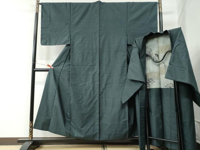 平和屋着物●男性 本場大島紬 アンサンブル 80亀甲 総詰め 正絹 逸品 CAAW7420yc