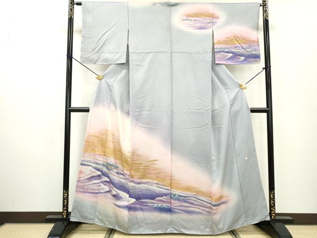 Kimono - 平和屋着物▼訪問着　作家物　風景文　暈し染　金彩　正絹　逸品　DABC6772fe