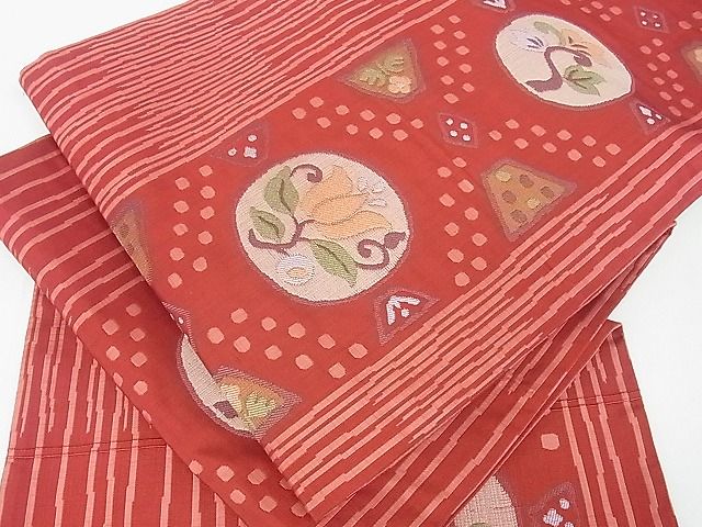 平和屋着物■六通柄袋帯　花丸文　逸品　sf1967