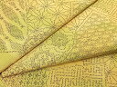 平和屋着物▽上質な紬 単衣 切嵌吉祥文 正絹 逸品 BAAU3489hj