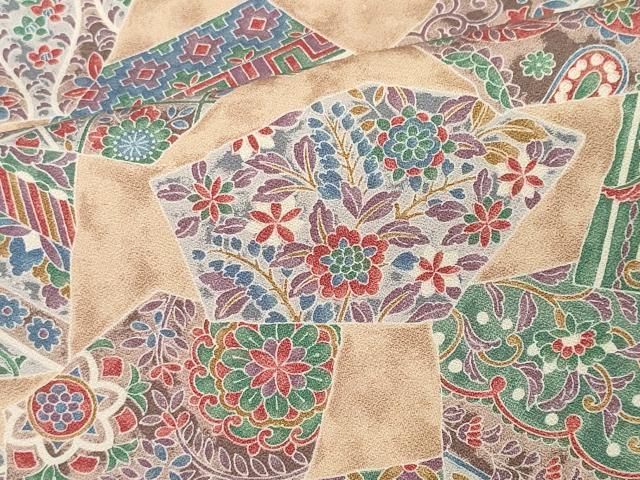 平和屋着物■上質な小紋 切嵌吉祥花文 正絹 逸品 未使用 CABH0845ou
