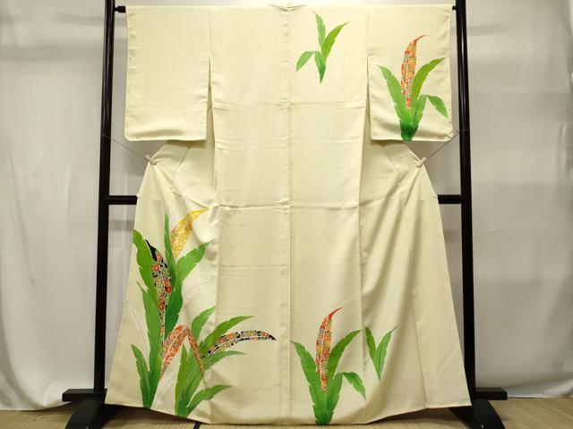 Rakuten - 平和屋着物■訪問着　草木吉祥花文　金彩　正絹　逸品　CABH9393ev