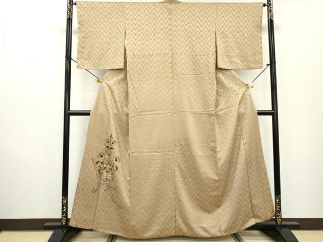 平和屋着物▼豪華色留袖 総刺繍 洋花唐草文 金糸 正絹 逸品 DABC6776fe