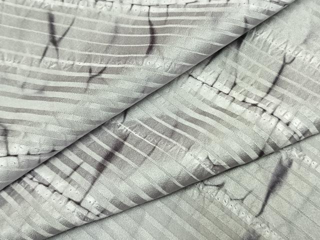 Kimono - 平和屋着物●男性　小紋　絞り　斜縞　正絹　逸品　AABH5077fy