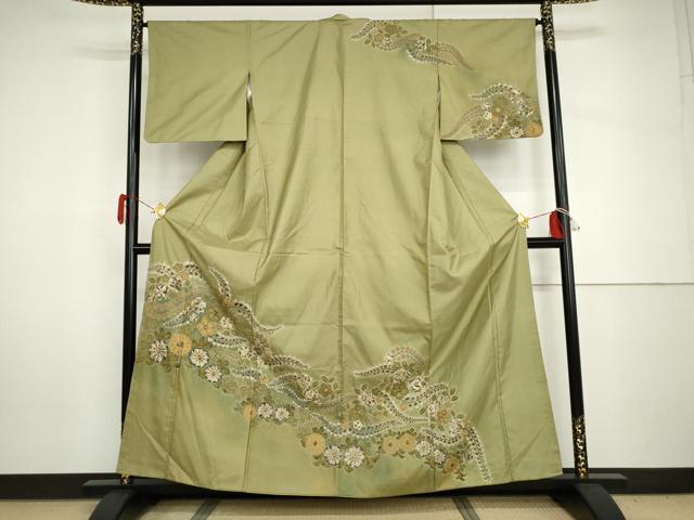 平和屋着物●白山紬　訪問着　辻が花　絞り　正絹　逸品　AABH8850cs