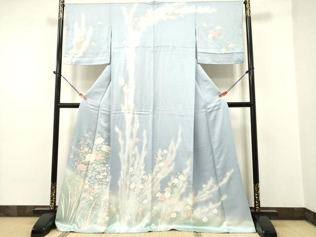 平和屋着物●訪問着 草花文 暈し染め 金彩 正絹 逸品 DAAR0117yyy