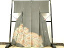 平和屋着物●内田陽一郎 色留袖 夾纈 花唐草文 正絹 逸品 DAAR0119yyy